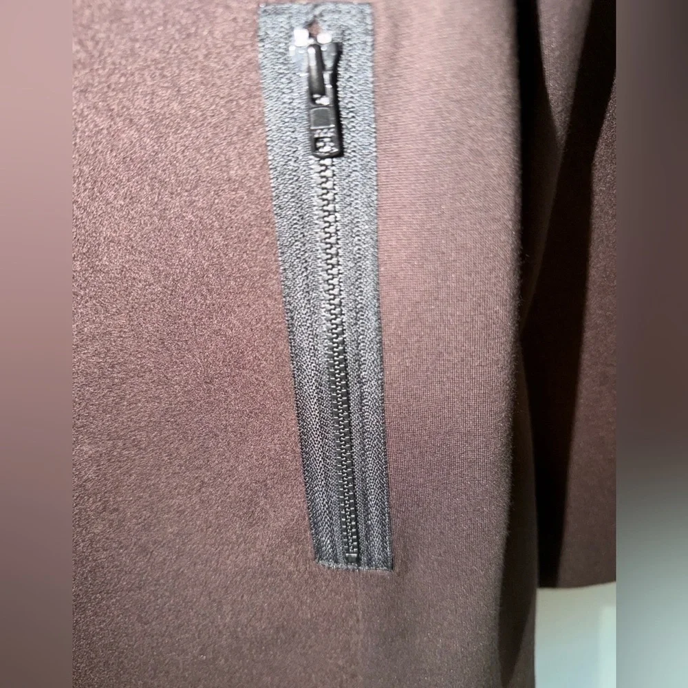 Cabi Women's Spring Chocolate Brown Asymmetrical Zip Jacket. Sz M. Lined. Soft. - Picture 3 of 7